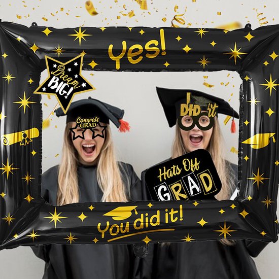 BTH - Geslaagd - Feestpakket - Photobooth Props - Versiering - Afstudeerhoed - Graduation - Foto Frame - You Did It