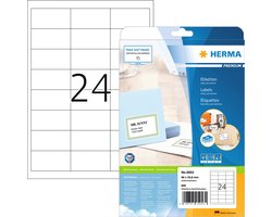Herma prem. etiketten w. 66X33,8 25 vel DIN A4 600 stuks 5053