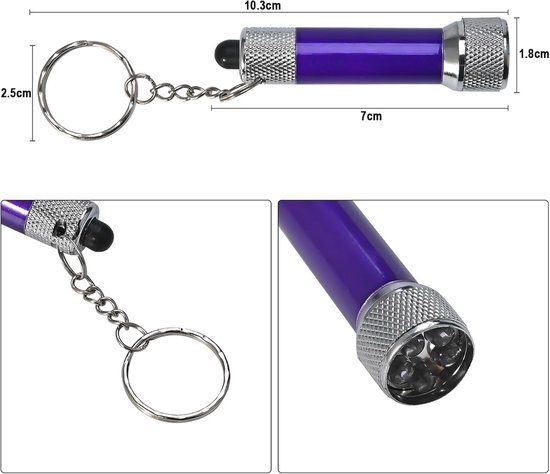 Aluminium zaklamp sleutelhanger Anne bedrukken