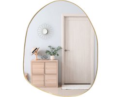 MISOU Spiegel - Organische Vorm - Goud - 30x39cm - Wandspiegel - Wanddecoratie - Miroir Mural - NOVA MISOU Spiegel - Organische Vorm - Goud - 30x39cm - Wandspiegel - Wanddecoratie - Miroir Mural - NOVA