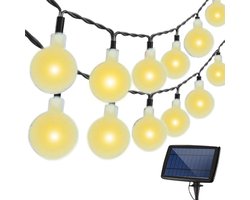 J-Pro JPro Blurry 50 Warm LED Lichtsnoer Buiten 15 meter Solar Tuinverlichting Warm Wit Licht- Buiten Lichtslinger op Zonne-Energie Waterdicht - ø2,5cm