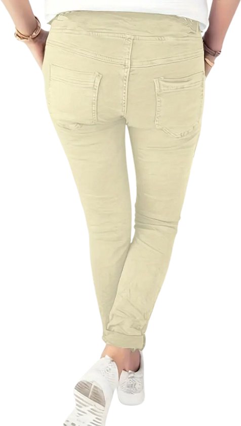 Nivard Pantalon Dames - Chino - Golfbroek - Nette Broek - Met Elastische Tailleband - Volwassenen - Abrikoos - L