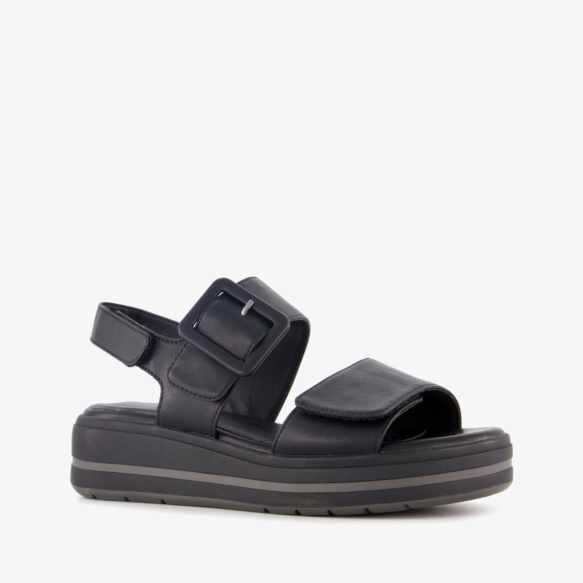 Softline dames sandalen met sleehak zwart - Maat 37