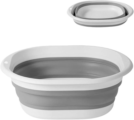 Lavabo pliable - Lavabo multifonction - Lavabo portable - Sain et sans odeur - Pliable - Lavabo portable peu encombrant pour le camping - Gris - Pour la maison et l'extérieur - Gain de place - Lavabo pour bain de pieds