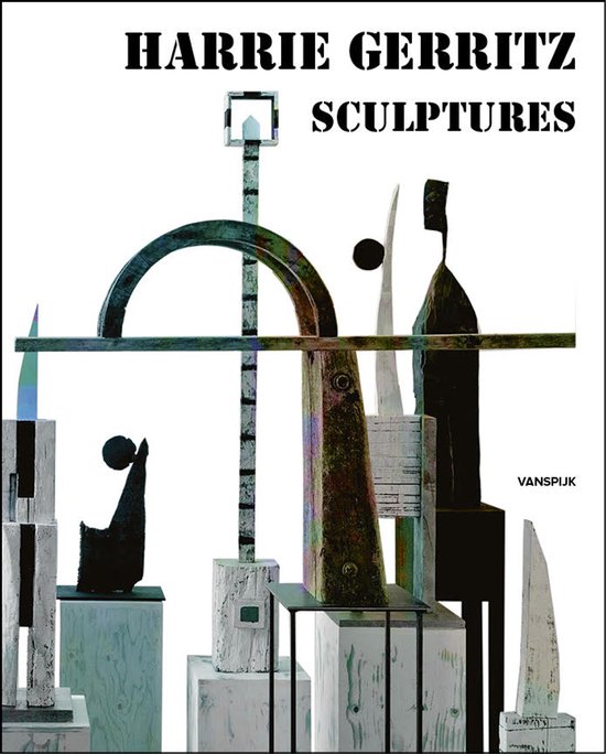 Boek 'Harrie Gerritz Sculptures' met diverse abstracte sculpturen in verschillende materialen.