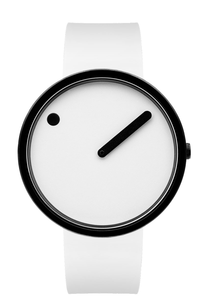 Picto Design Horloge Witte Wijzerplaat, Wit Silicone Rubberen Horlogeband 43379-0220B - Uniseks - 40mm