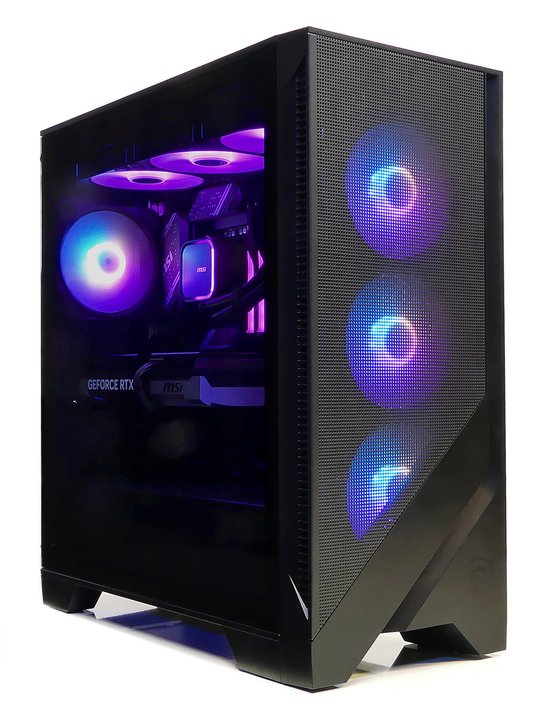 High-end MSI RGB game PC – AMD R7 5700X3D – RTX 5080 16GB – 1TB M.2 SSD (NVMe) – 32GB RAM – Gungnir 111R – WiFi