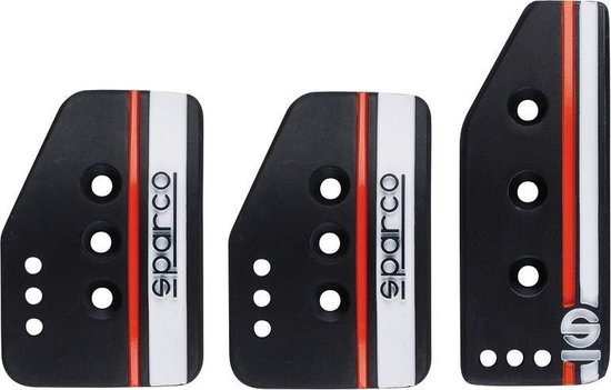 Produktbild von Sparco Satz Sportpedale 'Settanta' - Schwarz Aluminium + Weiß