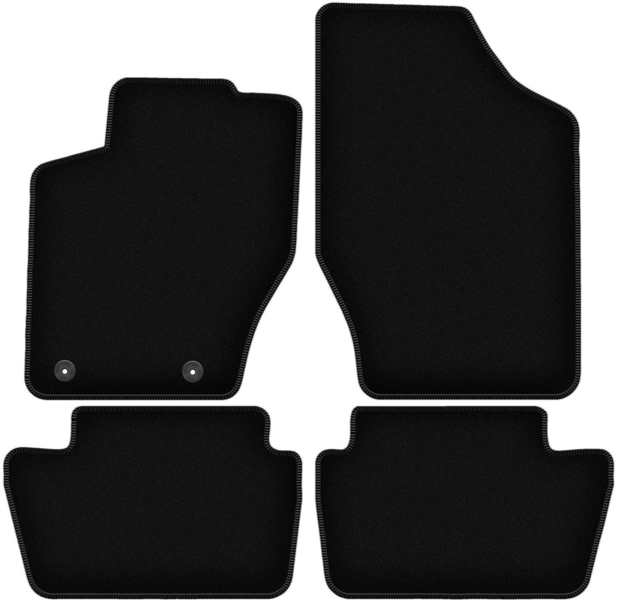 BASIC zwarte veloursmatten voor: Peugeot 307 hatchback, stationwagen, SW (2001-2009)