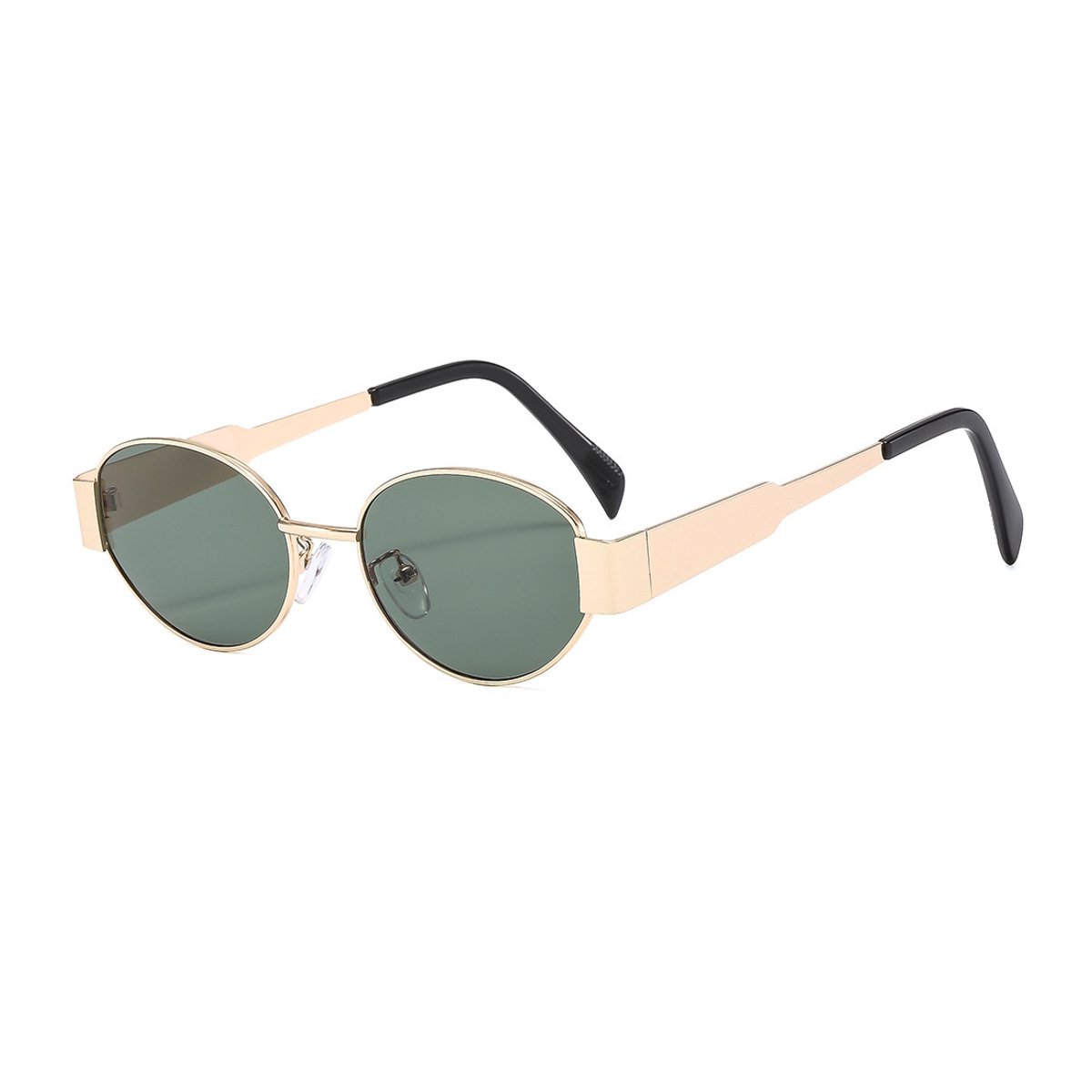 Retro Oval Zonnebril - Groen/Goud | Metalen Frame | Fashion Favorite