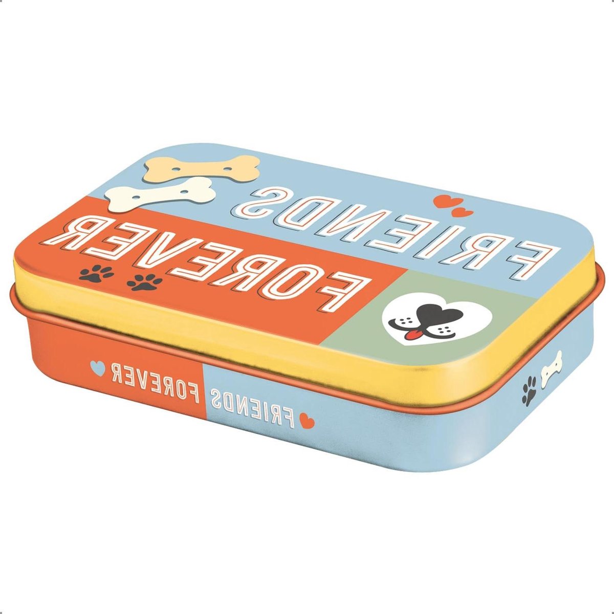 Retro lekkernijdoos 6 x 95 x 2 cm pootbord – Friends Forever – cadeau-idee voor hondenbezitters met vintage design