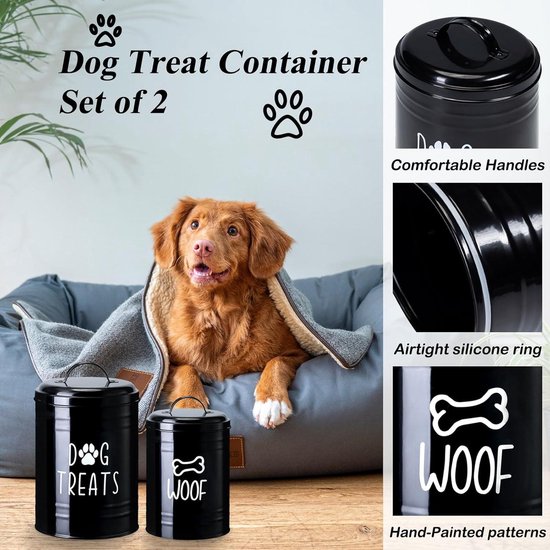 NIXBYO Hondensnoepcontainer luchtdicht - 23 x 12,7 cm groene grote keramische hondensnoeppot voor aanrecht, hondenkoekjespot met deksel - boerderijstijl hondenvoer opslagcontainer voor honden, katten