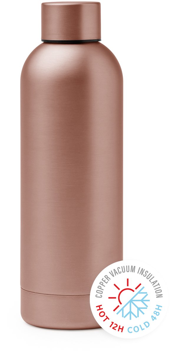 Dubbelwandige RVS Thermosfles. 550 ml kleur Golden Pink / Roze Balax 4122 Geschikt voor laser techniek