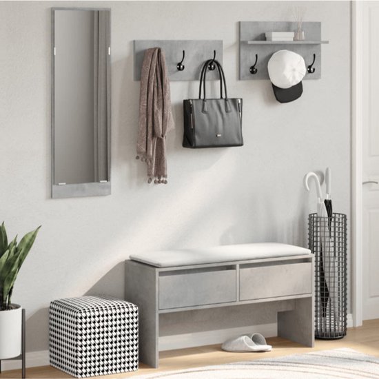vidaXL 4-delige Garderobe set bewerkt hout sonoma eikenkleurig vidaXL 4-delige Garderobe set bewerkt hout sonoma eikenkleurig