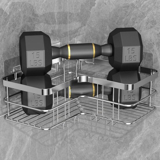 Hoek Douche Caddy Geen Boren Douche Organisator Muur Opgezette Bad Douche Planken Badkamer Douche Rek Perfecte Douche Caddy Plank Voor Uw Dagelijks Gebruik (Color : /Gray, Size : B