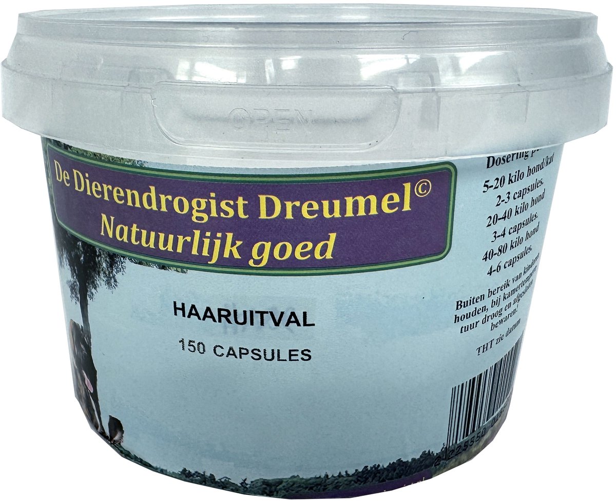 Haaruitval Capsules Dierendrogist - Ondersteuning bij Dof en Broos Haar - 150st Honden en Katten