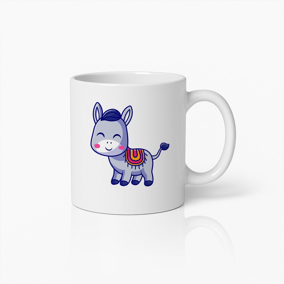 Schattige Ezeltje Cartoon Mok – Charmante Koffiebeker voor Dierenliefhebbers en Kinderen