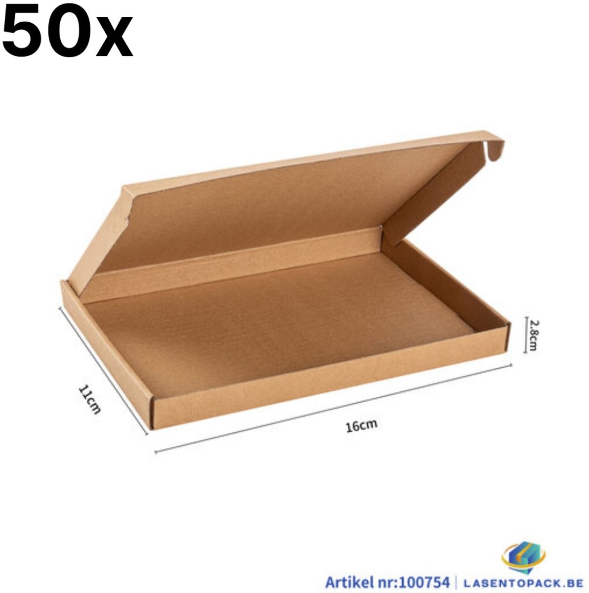 50x Brievenbusdoos A6 - 16x11x2.8 cm Bruin