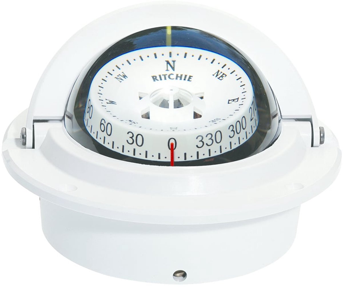 Ritchie 12V wit Kompas model Voyager F-83W bolle Roos Ø76,2mm
