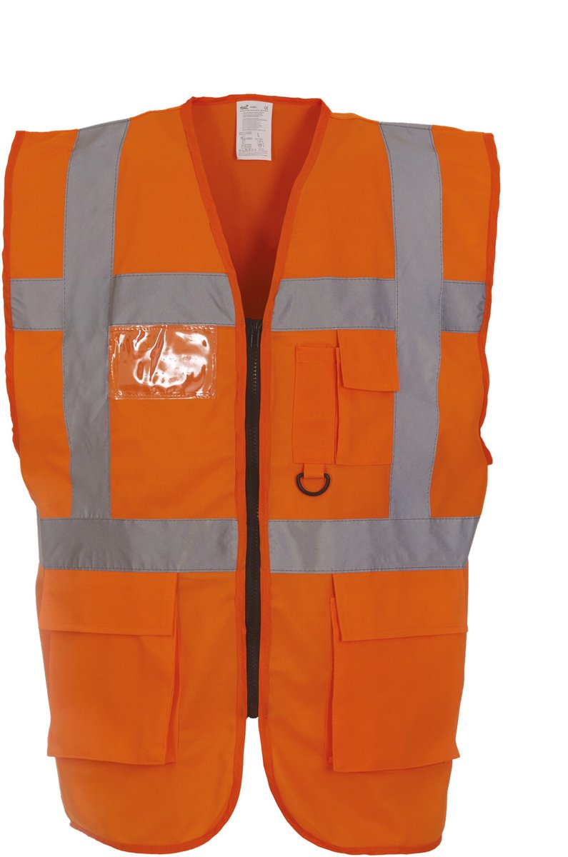 Fluo Executive Waistcoat - Fluo Orange - 2XL - Yoko