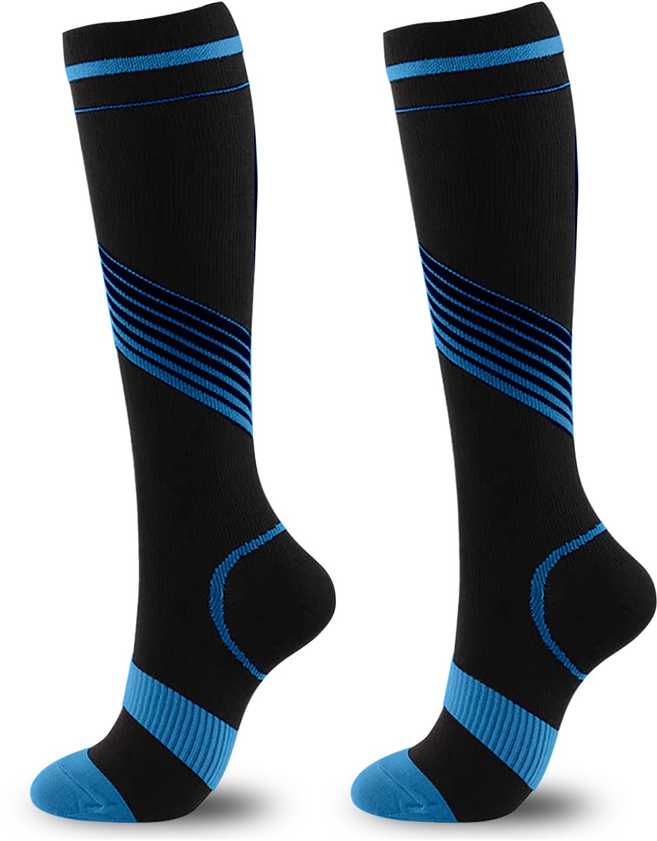 Roegaarden compressie sokken - Compressiekousen - Steunkousen - Maat 35-39 - Blauw