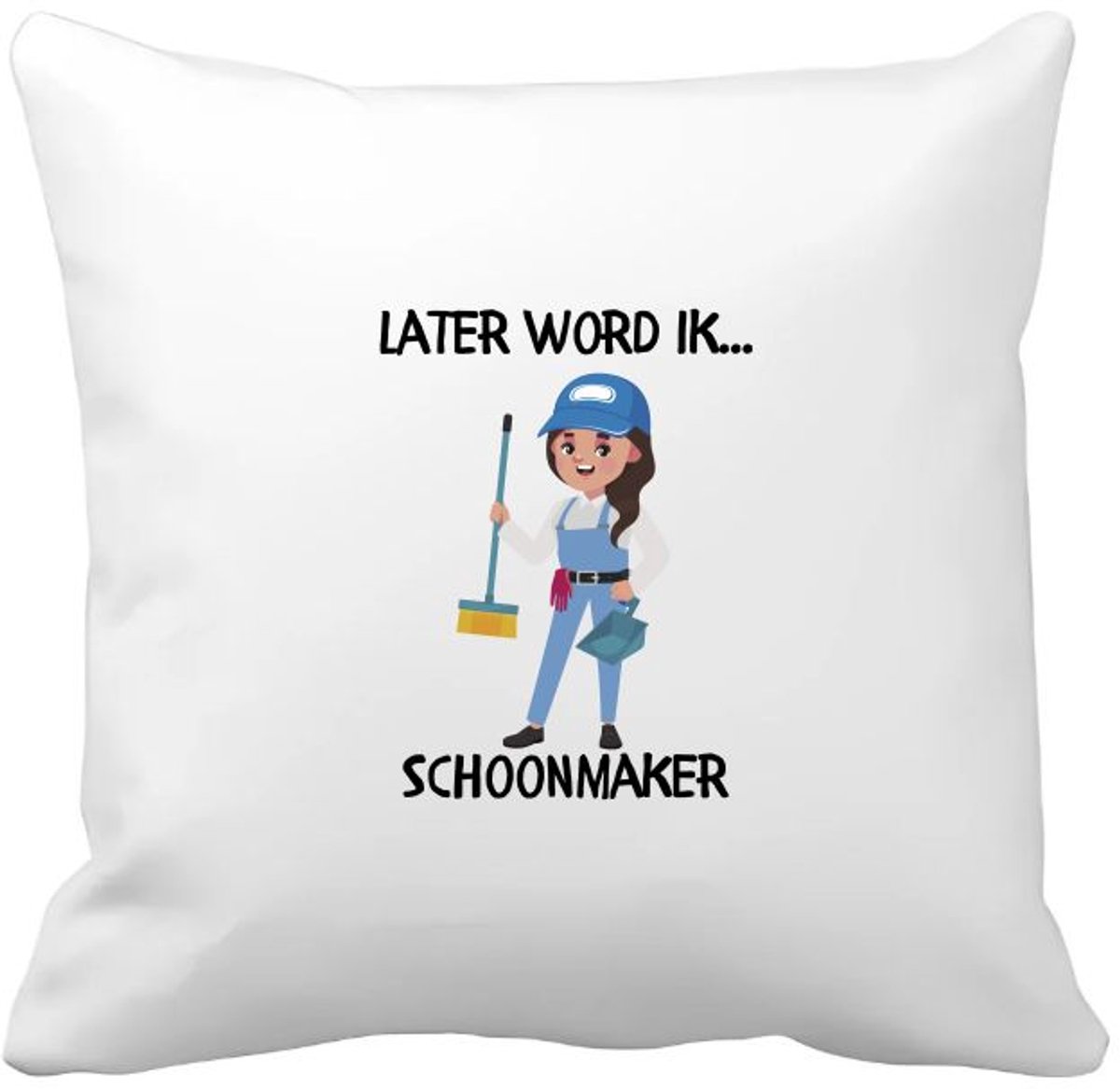 Akyol later word ik schoonmaker Kussen hoes - Werk - schoonmaaksters - schoonmaakmedewerkers - schoonmaker - schoonmaakster - schoonmaker - huisvrouw - werk - schoonmaakploeg - cadeau voor je schoonmaakster - 40 bij 40 cm Multicolor