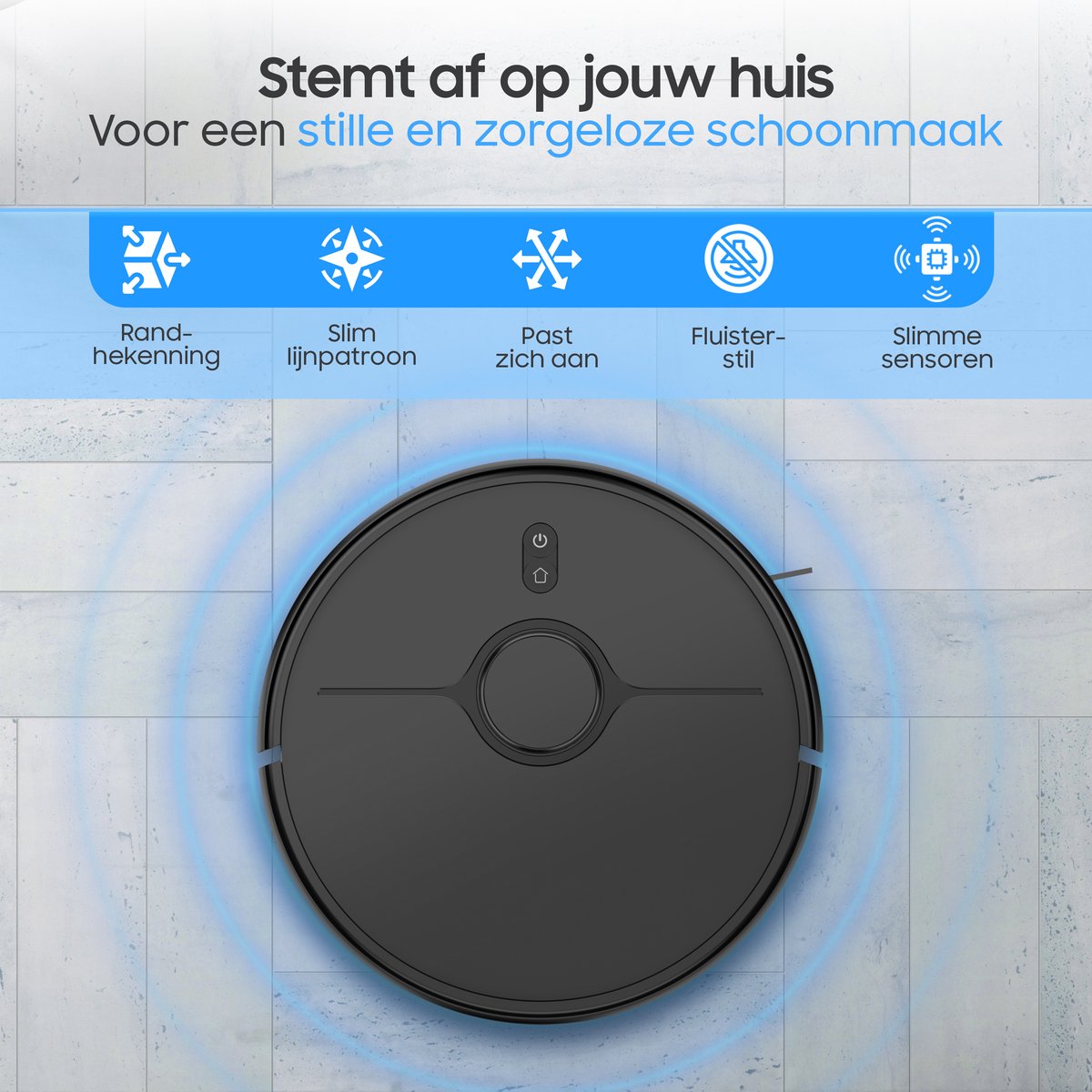 Sweepo® Smart Robotstofzuiger met Dweilfunctie en LiDAR Navigatie - afbeelding 2