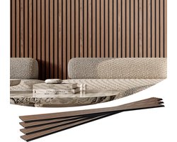 Akoestische Panelen met Houten Latten, 20,1 X 249,6 Cm, Mdf Wandpaneel Van Imitatiehout voor Een Modern Interieur, Geluidsreductie, Walnoot