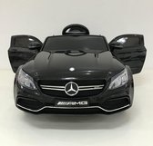 Elektrische Kinderauto Mercedes-Benz C63 AMG Zwart 12V Met Afstandsbediening FULL OPTION