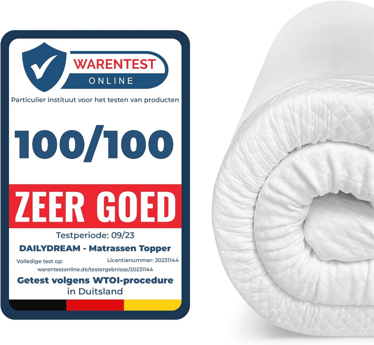 Comfortschuim Matrastopper 90x200x6cm - 7-zone Slaapoplossing voor Ondersteuning en Comfort