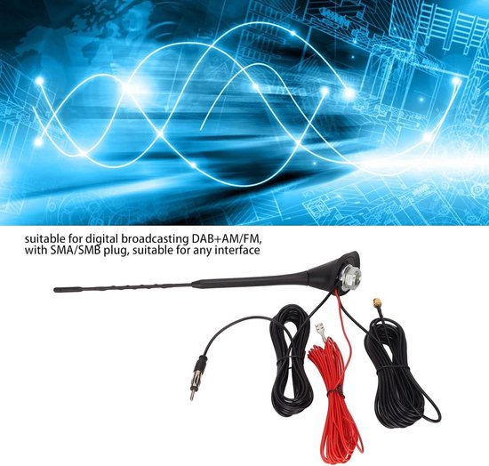 Antenne DAB+ Pour Autoradio - Montage Vitre, Câble 3m, Réception Numérique Optimisée Voiture - 8