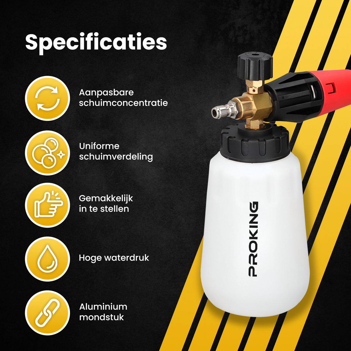 PROKING Snow Foam Cannon - Karcher K2 K3 K4 K6 K7 - auto foam gun - 1000ml – foto 3