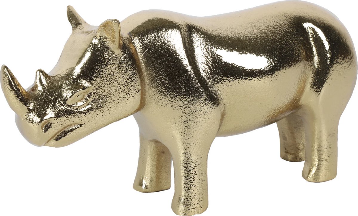 Countryfield beeld neushoorn Lando goud 27 x 9 x 13 cm