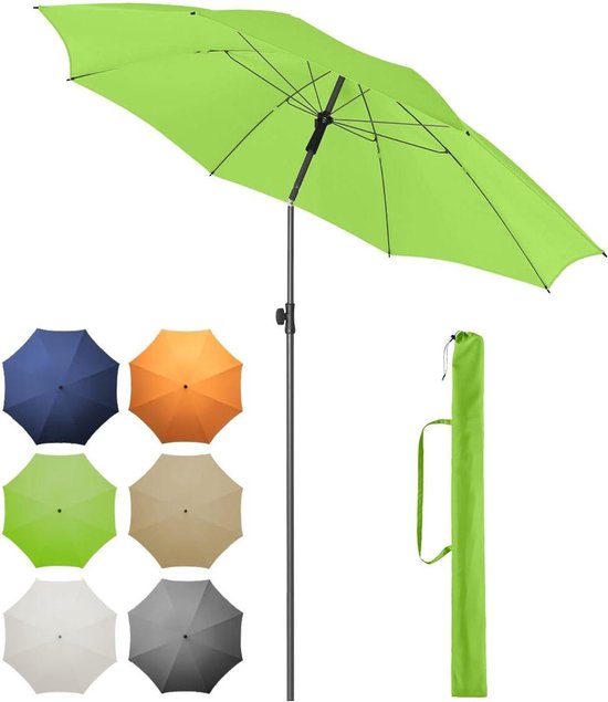 Sekey® Parasol, 160 cm, met beschermhoes voor balkon, tuin en terras, hellingshoek en hoogte verstelbaar, rond… - Parasols zonwering