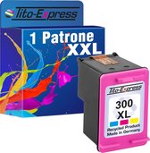 Set van 1x gerecyclede inkt cartridges voor HP 300 XL kleur