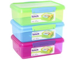 Sistema Lunchbox XL 2L - Paars met gekleurde clips