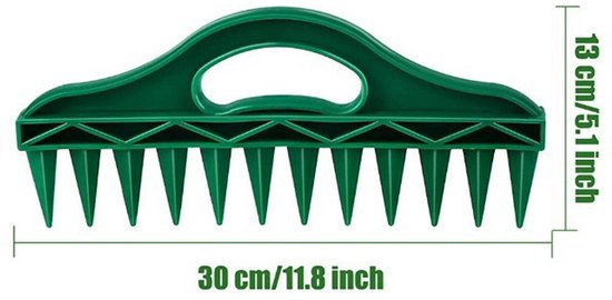 set van 2 - Tuingereedschap - Plantenbak - Gatenpons voor het zaaien van grond - 30*13 cm - Groen - kunststof - Voor Het Planten Van Zaden En Planten — afbeelding 5