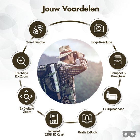 Digitale Verrekijker met Camera, 2-inch LCD-scherm
