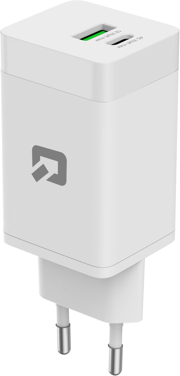 TUNIQ 45W GaN Snellader - USB C en USB A - Power Delivery - Compact - Zwart