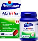 Davitamon ACTIFIT 65+: verpakking en pot met 70 tabletten, multivitaminen & mineralen met ginseng, met EXTRA D3.