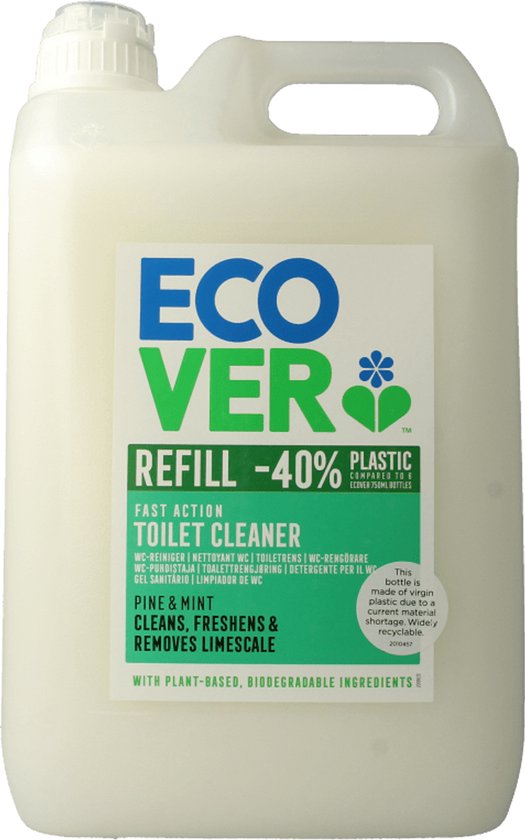 Ecover Fast-Action - Toiletreiniger - Grootverpakking 5 L - Plantaardig & Biologisch afbreekbaar - verwijdert kalkaanslag - frisse geur