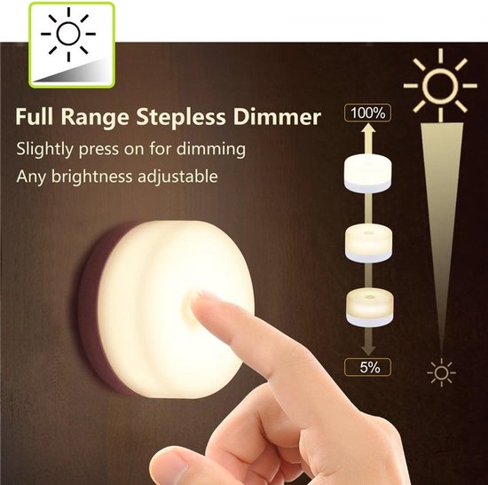 Nachtlampje - Nachtlampje volwassenen - Tafellamp slaapkamer - Oplaadbaar lampje - Touch lamp - Oplaadbare mini-aanraaklamp - Draadloze led-nachtlampjes - Draagbare bedlamp voor borstvoeding - Dimbare kinderkamerlamp - Voor Baby-Kinderen van Merkloos — afbeelding 4