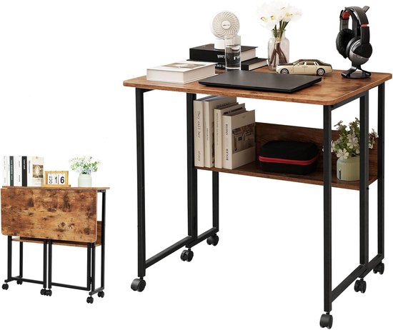 HOMCOM Opklapbare Wandtafel Opklapbare Wandtafel Klaptafel Computertafel Schoolbord Mdf Wit~0v4o17nk9bg01