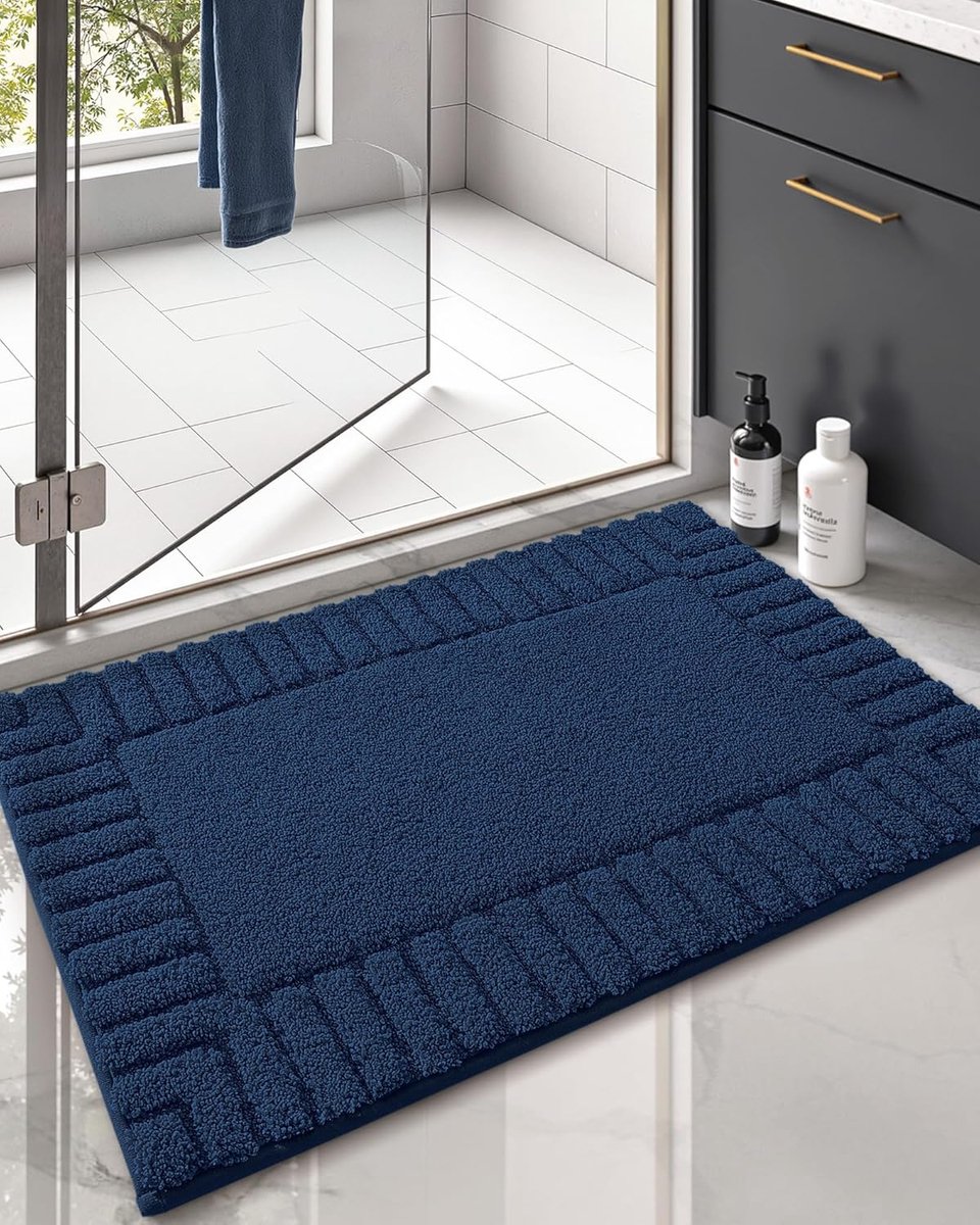 Famanu Standaardgrootte Bad Tapijten Niet-slip Wasbaar- 50x80cm Absorberende Blauw Badkamer Tapijten, Zachte Badmatten Voor Badkamervloer, Douche, Badkuip, Wasgoed