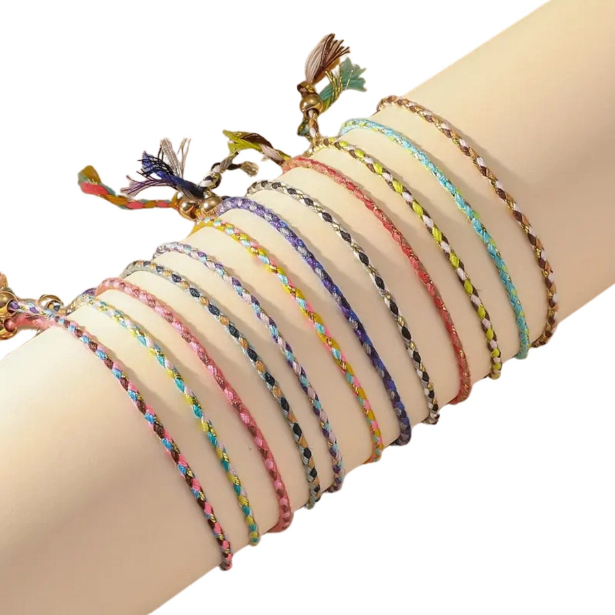 Livano Armband - Staal - Nep Zilver - Dames - 12 St - Gemengde Kleuren