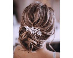 Kristallen Wijnranken - Bloemen en Bladeren Haaraccessoire - Perfect voor de Bruid op Bruiloft of Zilveren Bruiloftjubileum