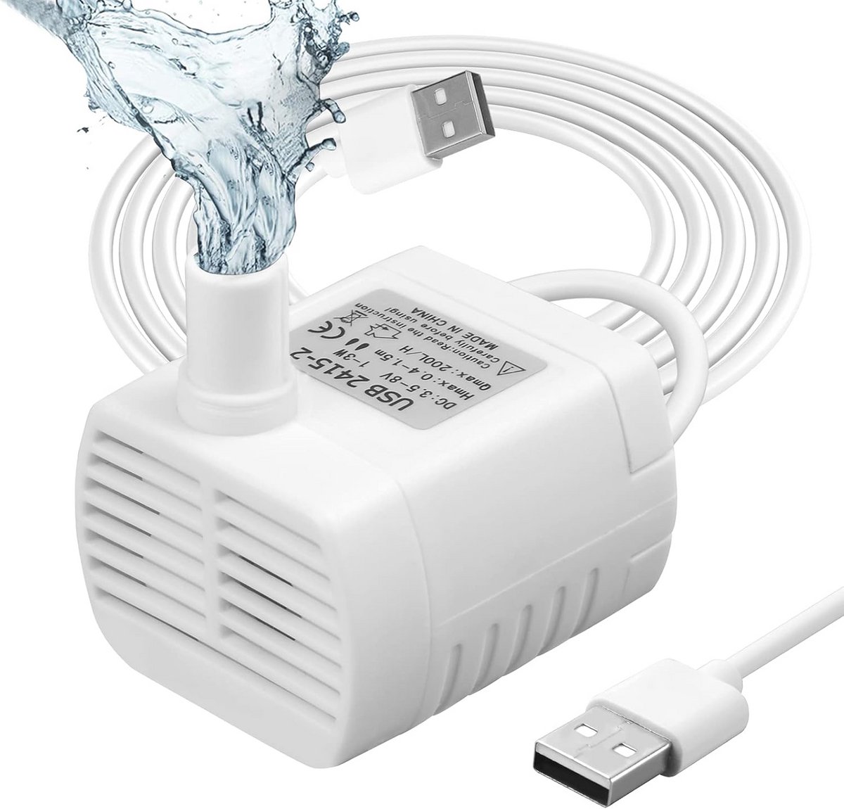 Ultrastille Dompelpomp voor Aquarium en Vijver - USB Waterpomp voor Hydrocultuur en Fonteinen