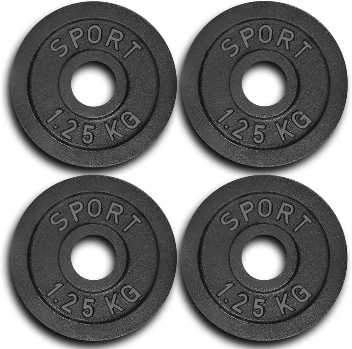 Halterschijven set 4 x 1,25 kg - Gietijzeren schijven 30/31 mm Ø voor fitness
