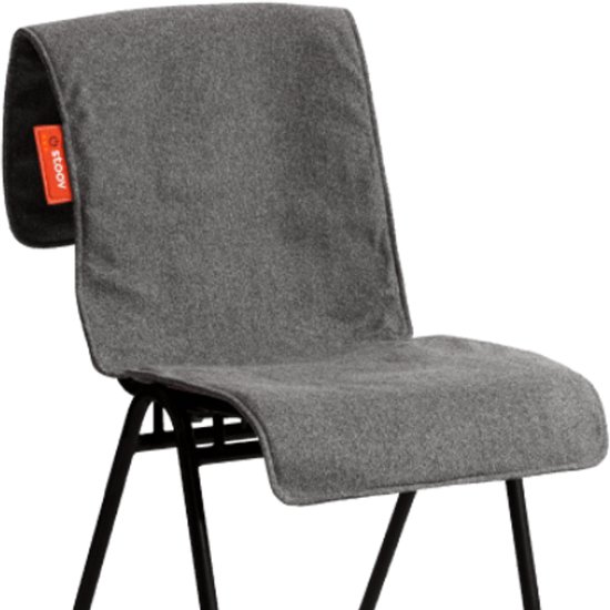 Stoov Warmtedeken | Big Hug XL | Duurzaam & Draadloos | Infrarood warmtedeken | Verwarmd stoelkleed | 45x135 cm | Grey XL | Original | Pro batterij