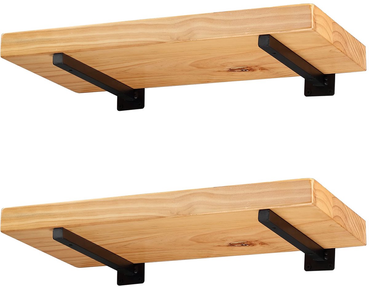Ibenzoa® Metaal Zwarte Plankdrager voor Zwevende Wandplanken, Veelzijdig en , Set van 4 Stuks